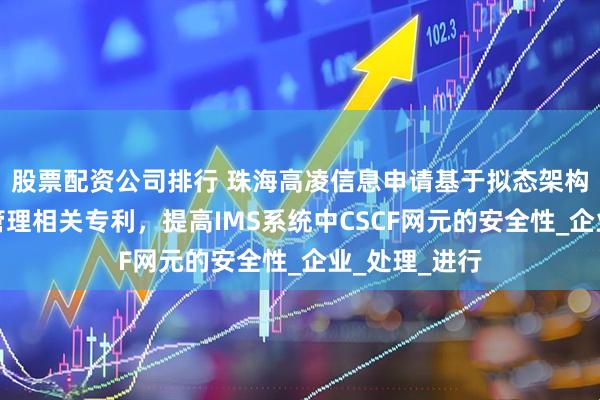 股票配资公司排行 珠海高凌信息申请基于拟态架构的网元安全管理相关专利，提高IMS系统中CSCF网元的安全性_企业_处理_进行