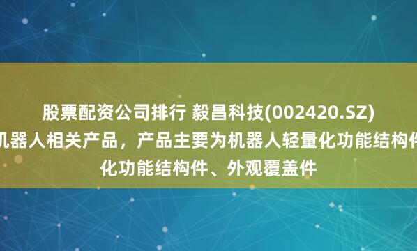 股票配资公司排行 毅昌科技(002420.SZ)：已积极研发机器人相关产品，产品主要为机器人轻量化功能结构件、外观覆盖件